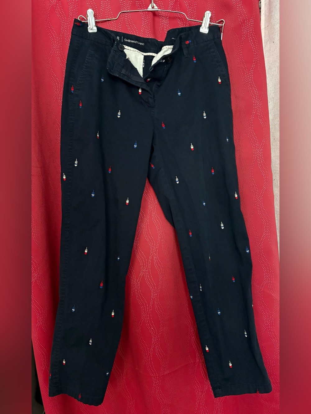 Talbots Navy Girlfriend Chinos with popsicles